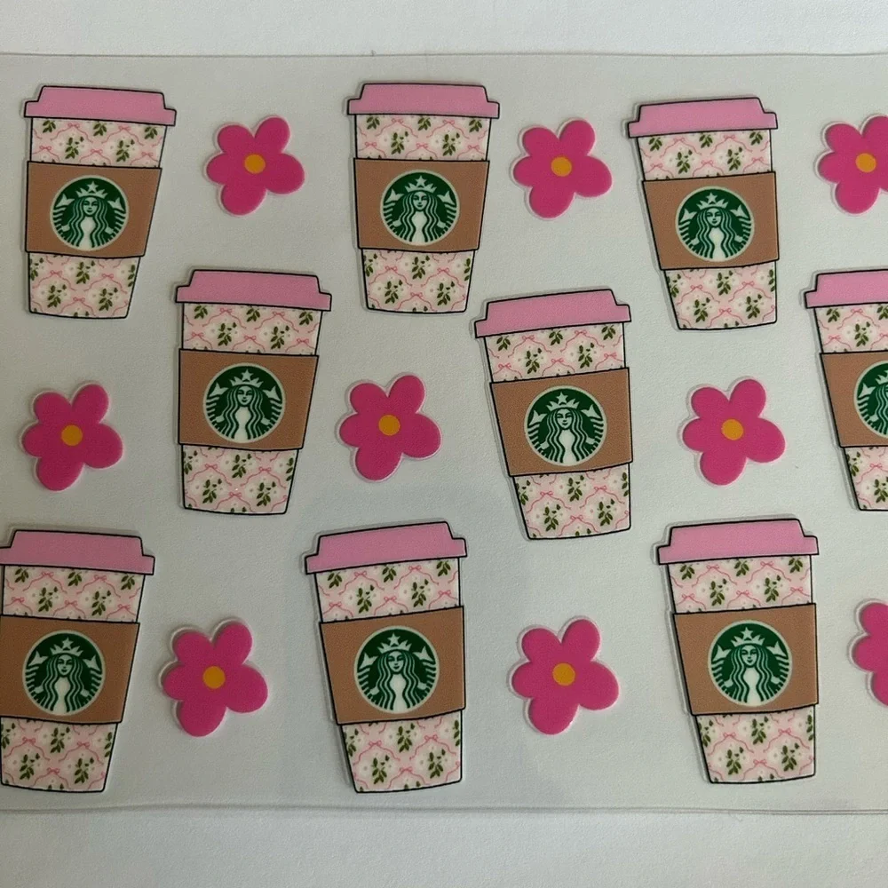 Starbucks & Flowers Cup Decal 151